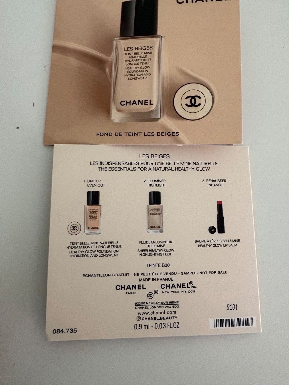 Chanel Maquillage: CHANEL LES BEIGES FOUNDATION B30 2x Samples – Neuf avec emballage d'origine à Muzzano par Sidney_3 2
