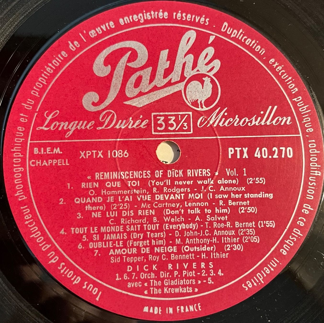 Schallplatten: DICK RIVERS - Vol. 1 - 33 Tours – Gebraucht aus Bussigny von vinyl-pas-cher 2