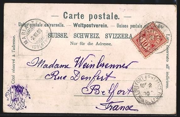 Cartoline postali: AK Mariastein, Blick zum Kloster, 1900 – Usato da Berlin venduto da bartko-reher 1