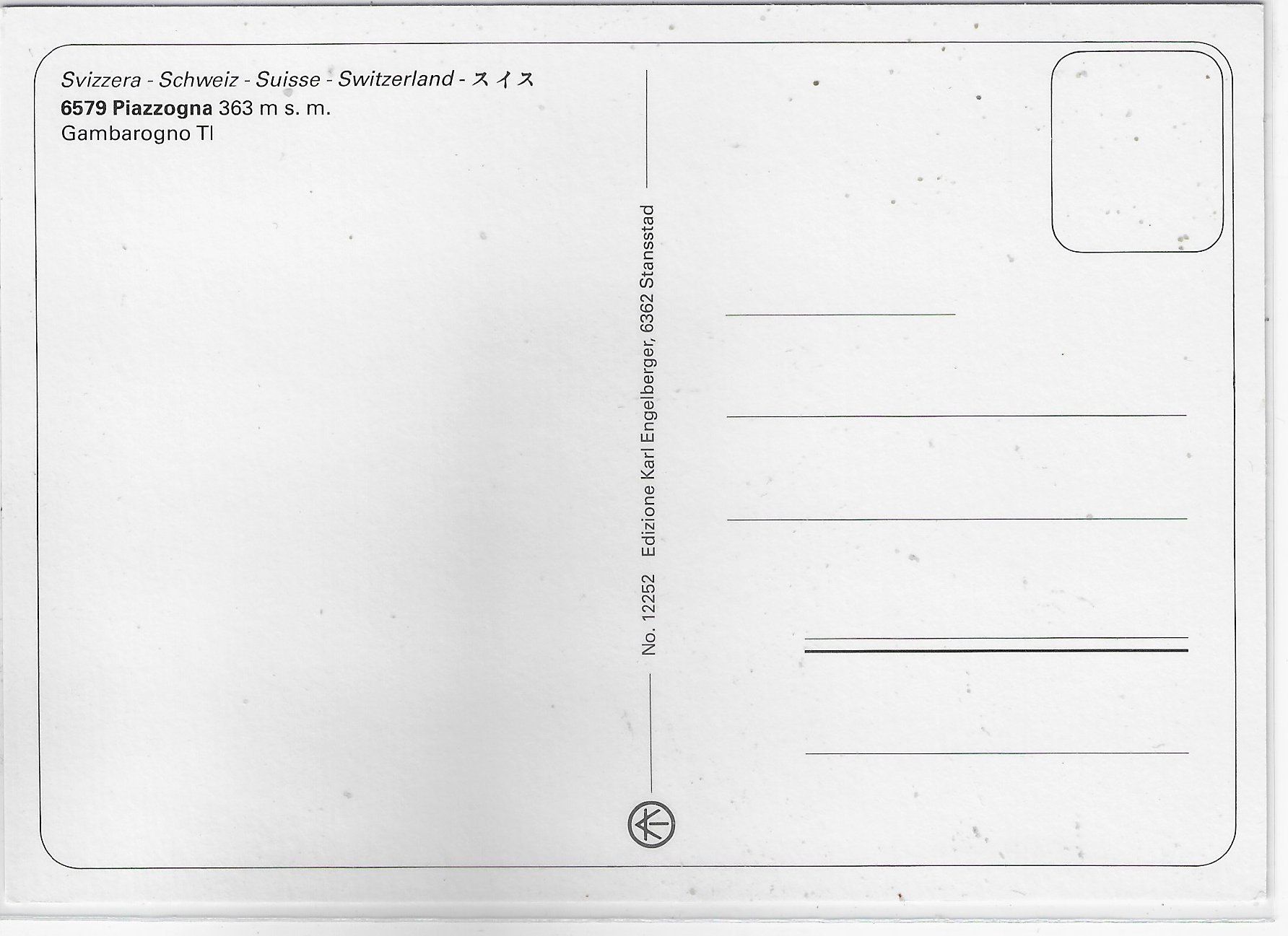 Cartoline postali: Piazzogna - Gambarogno TI – Usato da Ettingen venduto da Kartenplanet 1