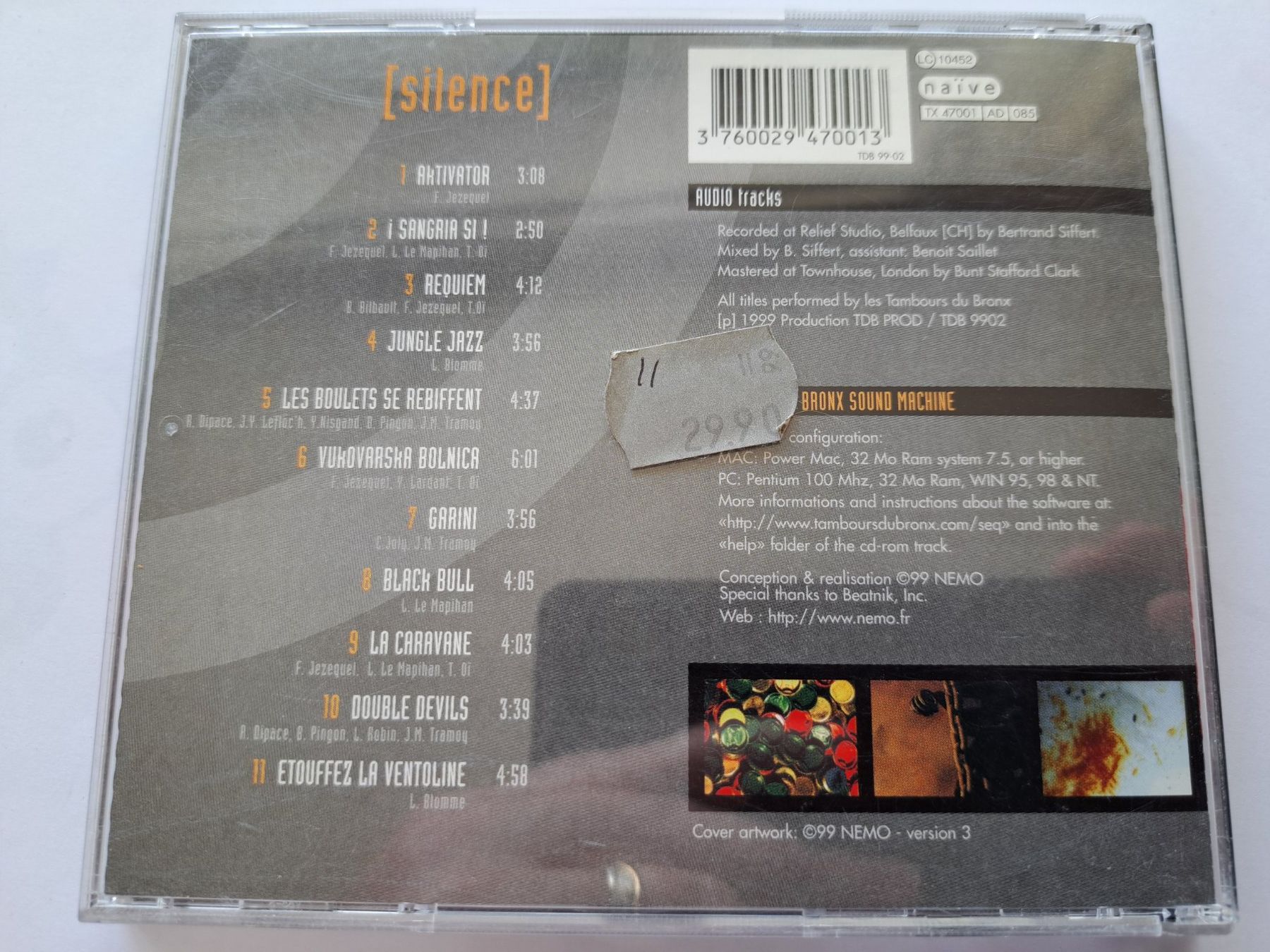 CD: Cd Les tambours du bronx - Silence – Usato da Pully venduto da bro_n52j 1