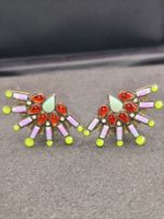 Vintage Ohrclips aus Messing schmucksteine Top