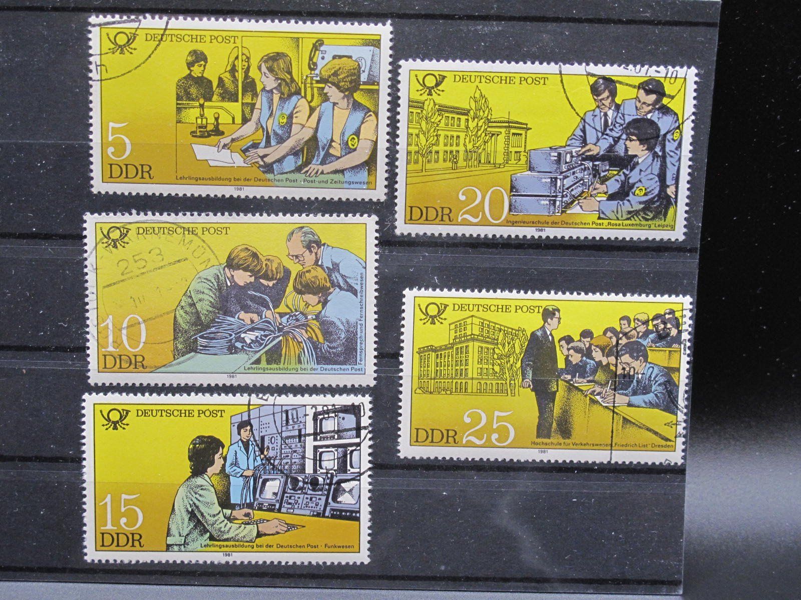Tutti i francobolli: DDR 1981 Bildungseinrichtungen Post gest – Usato da Wil SG venduto da fva01