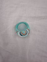 Vintage Ring in Türkis mit Retro-Muster