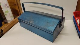 Werkzeugkiste Metall blau, gebraucht, (LG)