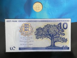 Set Banknote und Münze Estland 2008
