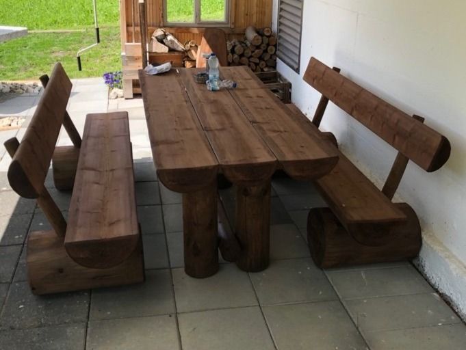 Articoli in legno: Gartenmöbel aus Rundholz/Bretter – Nuovo e nell'imballaggio originale da Heimisbach venduto da Rundholzmoebel 3