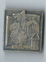 Fasnachtsplakette Basel, "Blaggedde" 1964 (Silber)