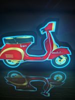 🛵 Lampada Vespa LED RGB 3D -Decorazione  vintage 