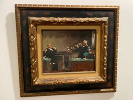 Jules-René Hervé Ölgemälde Gerichtsszene Richter Anwalt Jus