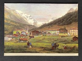 AK Leukerbad mit Balmhorn Kunstkarte
