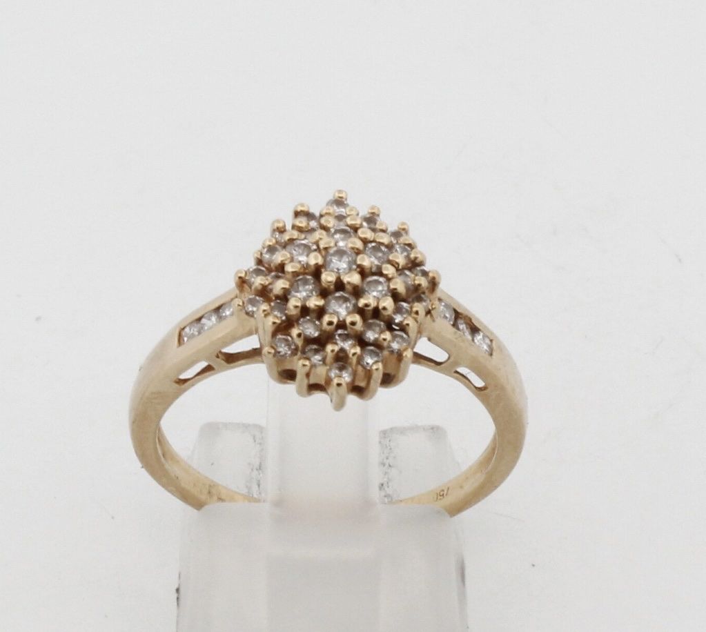 Anelli: Vintage 18k Gold Diamond Cluster Ring - Size 58 – Usato da Cham venduto da ppl_8lbl 9