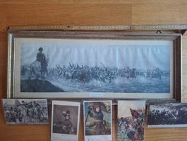 Gerahmtes Bild , schlacht von montmiraill und 5 postkarten
