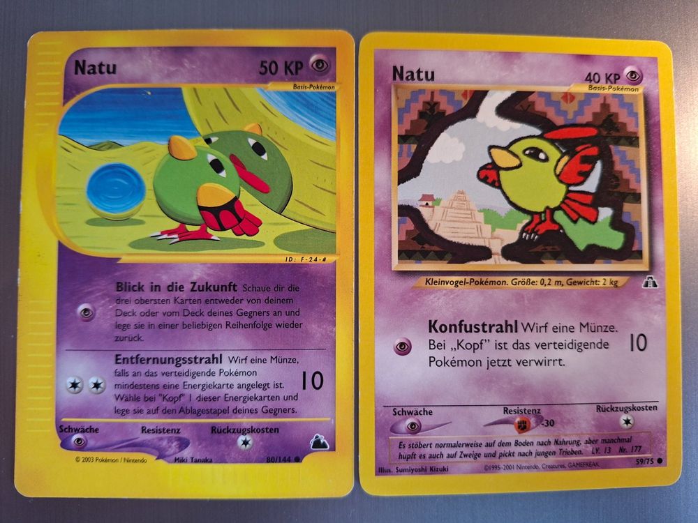 Pokemon Skyridge & Expedition e-Reader - 2x Natu Karte DE (Gebraucht ...
