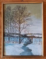 Winterlandschaft: Öl auf Malkarton