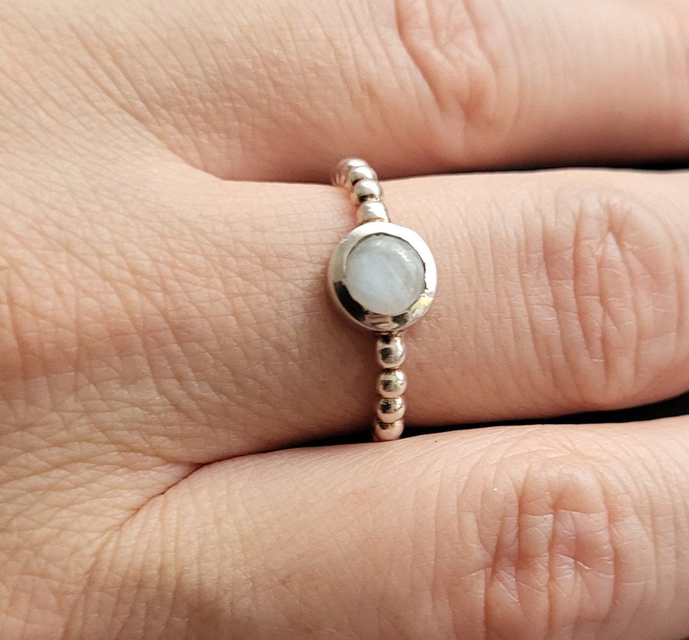 Anelli: Fingerring Gr. 57 silber mit Mondstein – Usato da Amriswil venduto da fri_2nm6 4