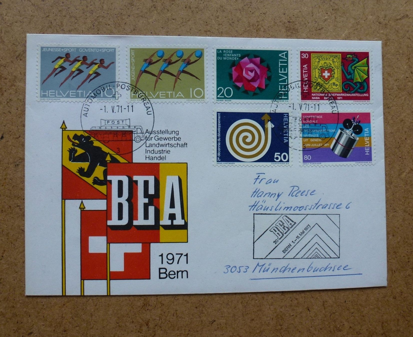 Tutti i francobolli: Schweiz ++ Brief von der BEA 1971 – Usato da Walkringen venduto da Casablanca777