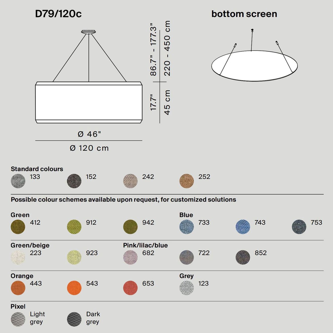 Luceplan Lampade: Luceplan D79/90c Silenzio 90cm Akustik Leuchte grey 152 – Nuovo (secondo la descrizione) da Kaiserstuhl AG venduto da gmt2 7