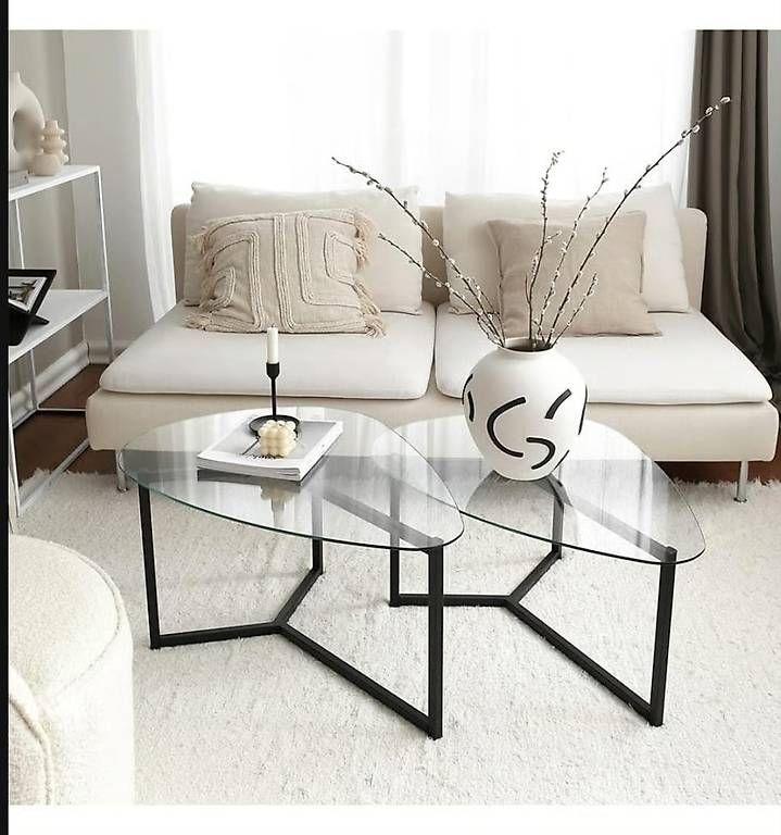 Tischset: Glas-Couchtisch Set mit Metallgestell – Gebraucht aus solothurn von smart1