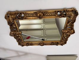 Miroir baroque cadre doré ornemental occasion état bon