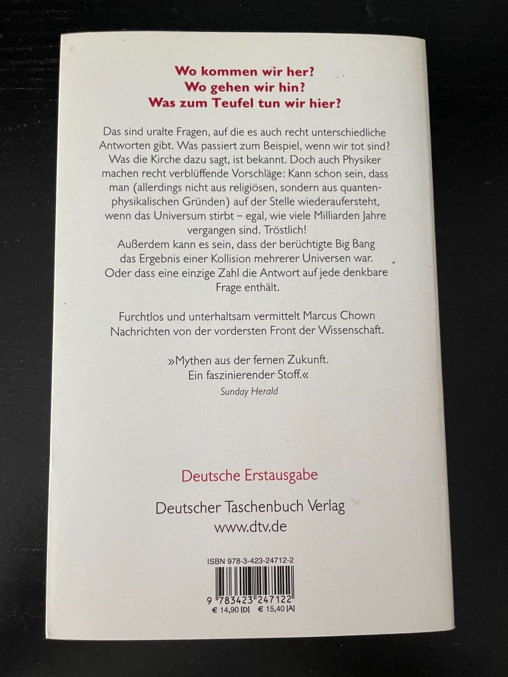 Libri: Das Universum und das ewige Leben - Marcus Chown – Usato da Hombrechtikon venduto da Uptowns 1