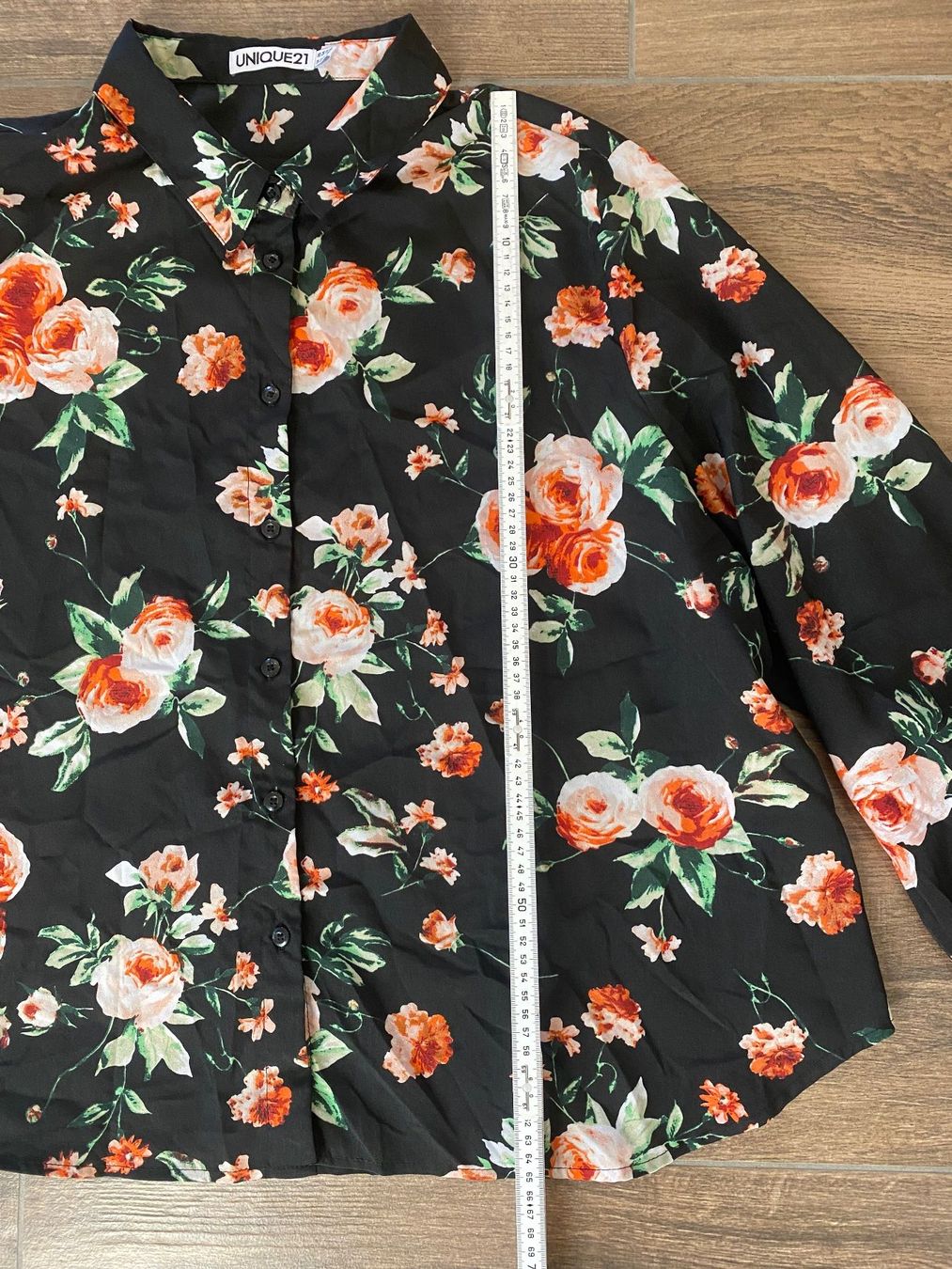 Camicette: Unique21 Bluse langarm Rosenmuster schwarz Gr. 54 – Usato da Pratteln venduto da a23_j2gs 8