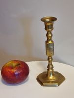Vintage Messing Kerzenleuchter 18 cm – facettierter Fuss