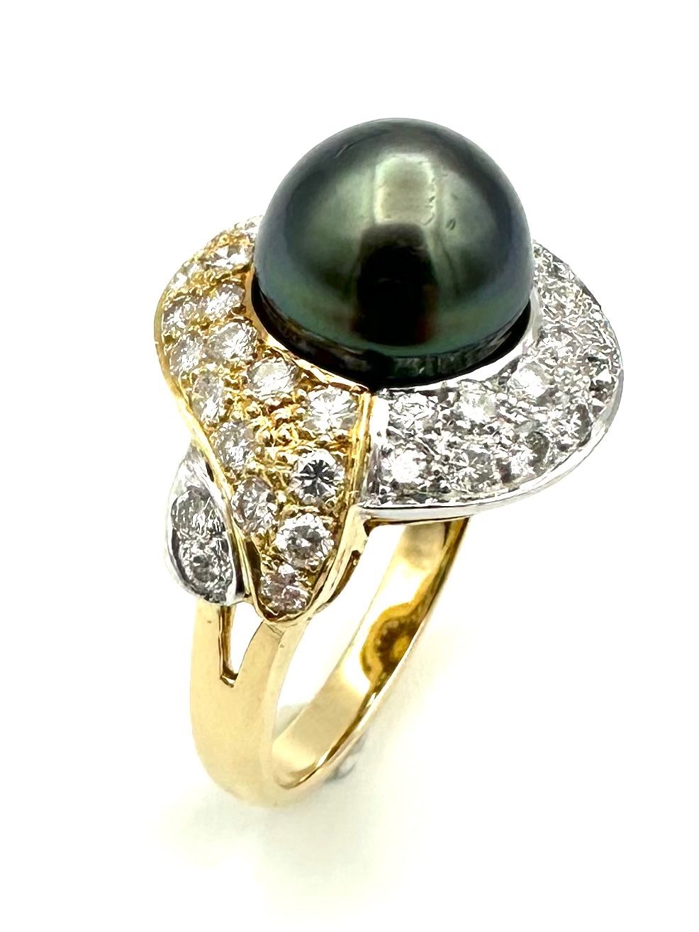 Anelli: Bague vintage 2 ors, perle et diamants – Usato da Renens VD venduto da Diademe.sarl 2