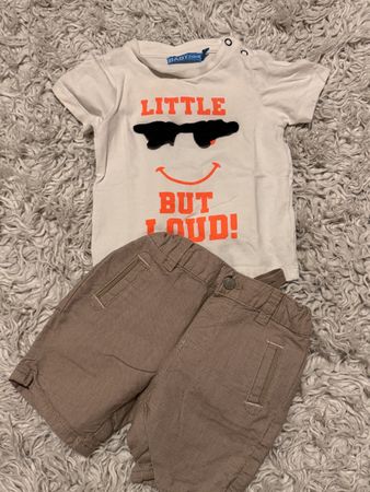 Ensemble Bébé Garçon T-shirt Rigolo + Short Taille 68/74