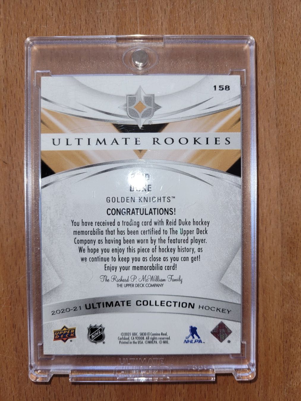 NHL Carte collezionabili: 2020-21 Upper Deck Ultimate Collection - Ultimate Rookies J. – Nuovo (secondo la descrizione) da Beinwil (Freiamt) venduto da Tourigny 1