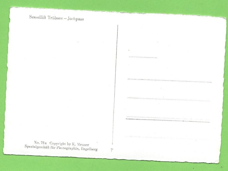 Cartoline postali: Sessellift Trübsee - Jochpass – Nuovo (secondo la descrizione) da Zürich venduto da t24_de 1