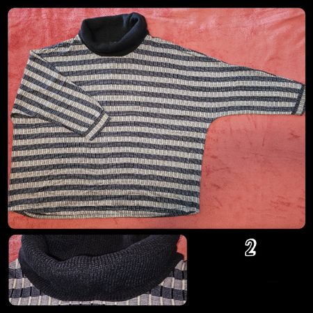 Rollkragenpullover, dunkel-/hellblau, XXL, NEU