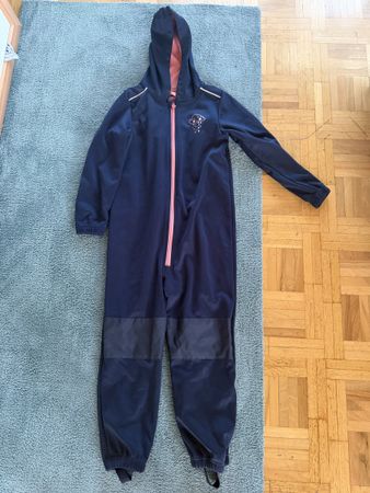 Overall dunkelblau mit pink Grösse 128 guter Zustand