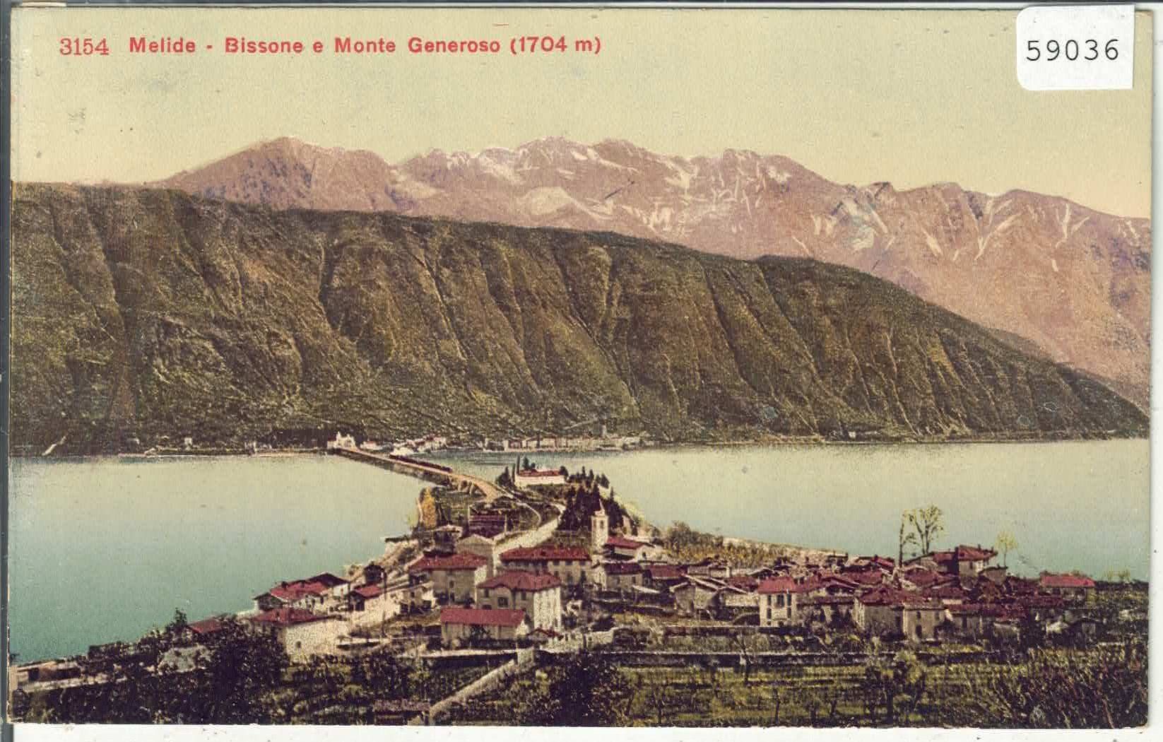 Ansichtskarten: Melide - Bissone e Monte Generoso - Litho – Gebraucht aus Ettingen von Kartenplanet