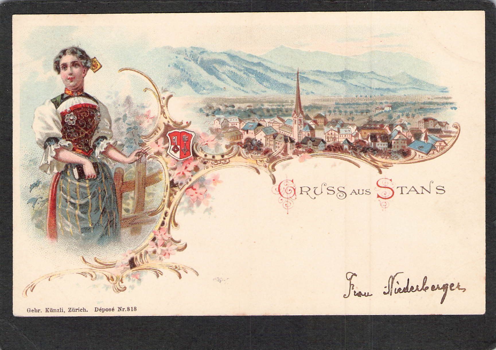 Cartoline postali: ^Litho Gruss aus Stans , gel. 1900 – Usato da Reichenburg venduto da Pipo-67