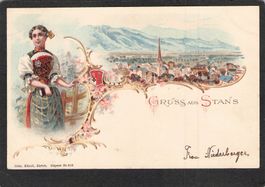 ^Litho Gruss aus Stans , gel. 1900