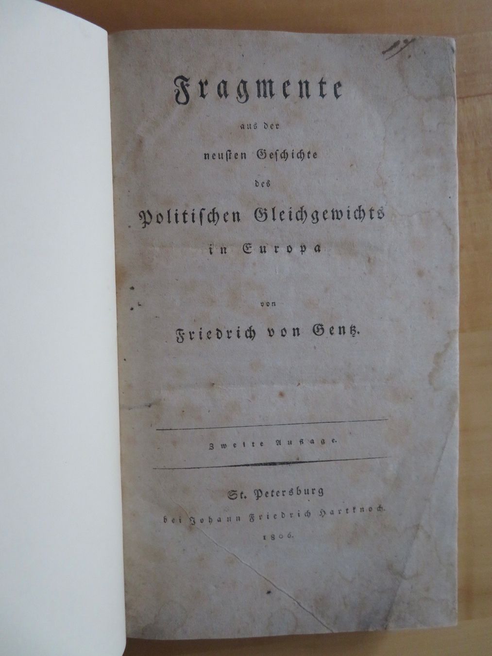 Libri: Friedrich von Gentz: Fragmente – Usato da Bern venduto da mordswein
