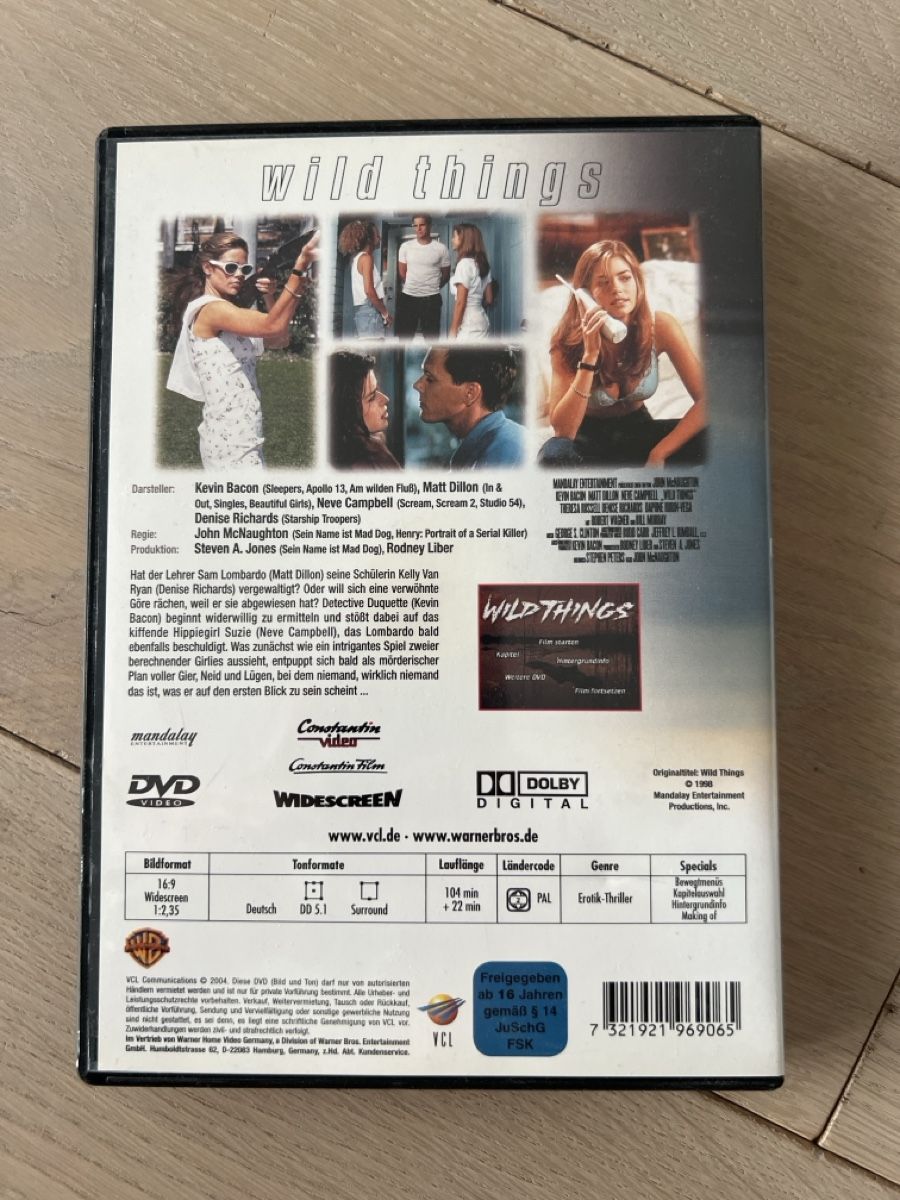 Alle DVDs: Wild Things DVD mit Kevin Bacon & Neve Campbell – Gebraucht aus Affoltern am Albis von Rabbi002 1
