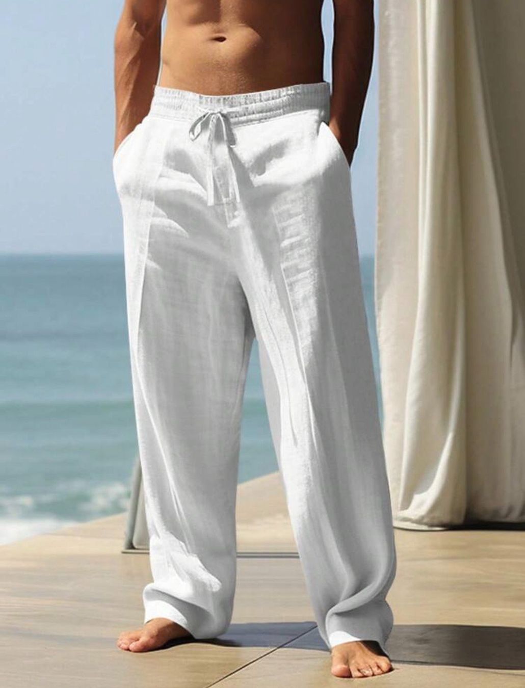 Pantaloni: White Linen Trousers – Usato da Sion venduto da yasir.2021