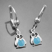 Pinguin Kinderohrringe/Hänger 925 Silber