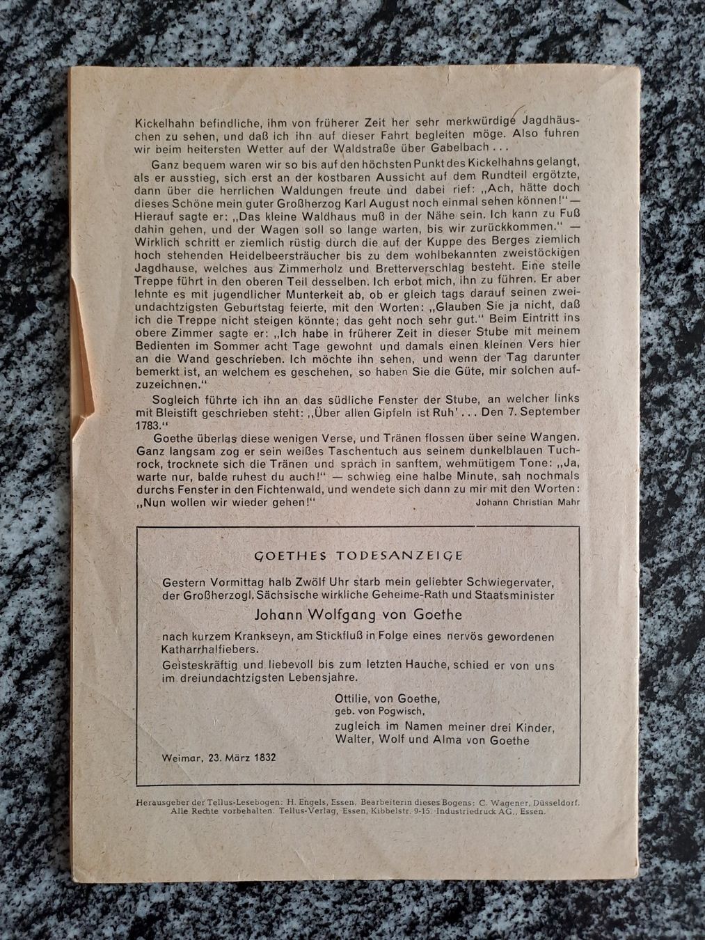 Libri: Alte Heftchen Goethe, Fontane, Lichtenberg – Usato da Meierskappel venduto da BruceCruise 2