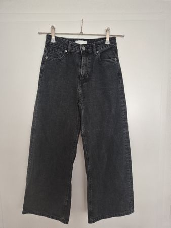 H&M Wide Leg Jeans Schwarz Gr. 34 Short Kurz