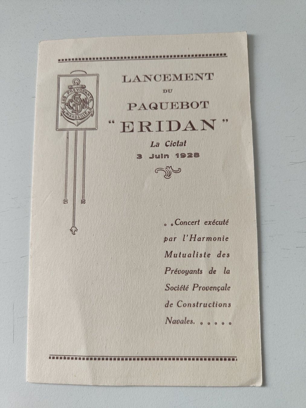 Documents: Konzert Programm ERIDAN 1928 – D'occasion à Nürensdorf par Wini56