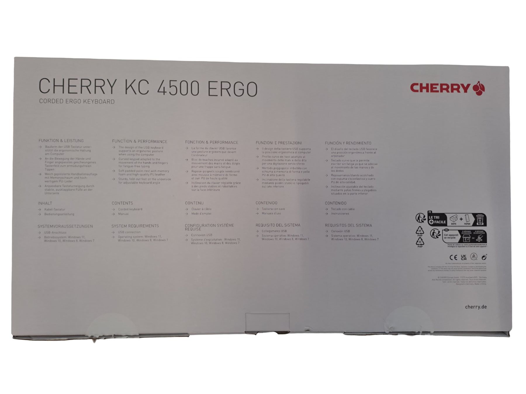 Claviers: CHERRY KC 4500 Ergo Tastatur – Neuf (Voir description) à Männedorf par Restwert_Maennedorf 4