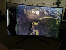 Samsung Monitor U32R590CWU cracked screen display defective