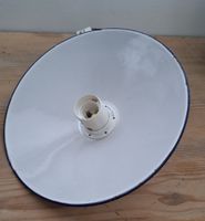 Schirmlampe Emaille weiss/blau gebraucht