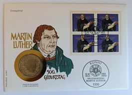 Numisbrief Martin Luther mit 5 DM Münze ab 1 Fr. !!