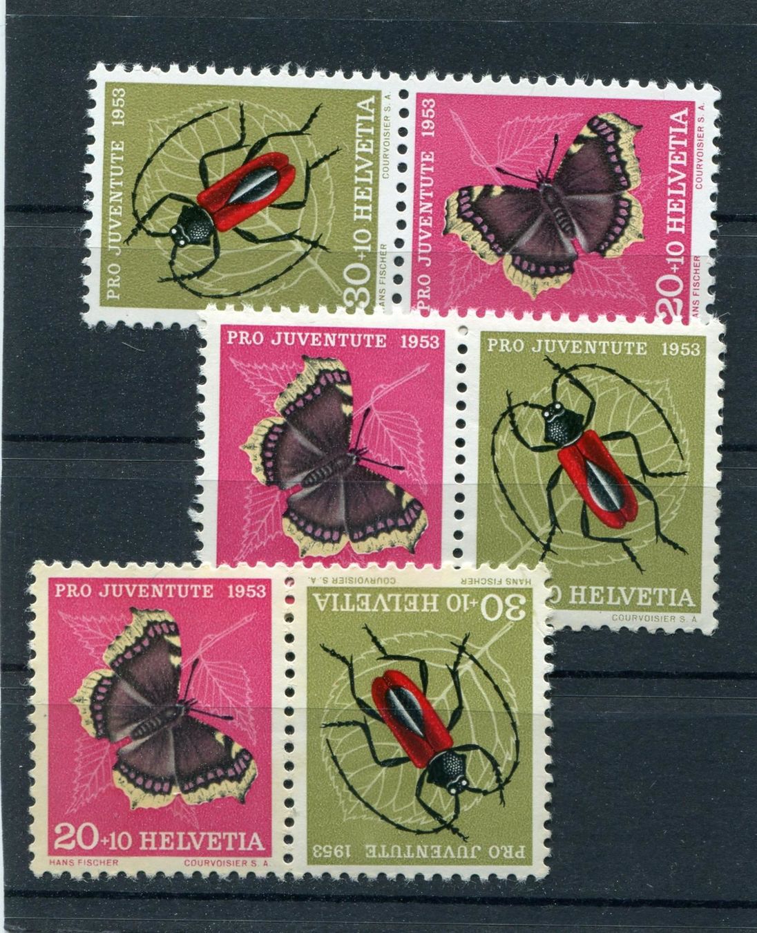 Tutti i francobolli: Z 39, Z 41 und K 44 postfrisch – Usato da Winterthur venduto da Kyoung