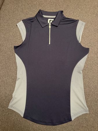 Damen Golfshirt M FootJoy ärmellos dunkelblau guter Zustand