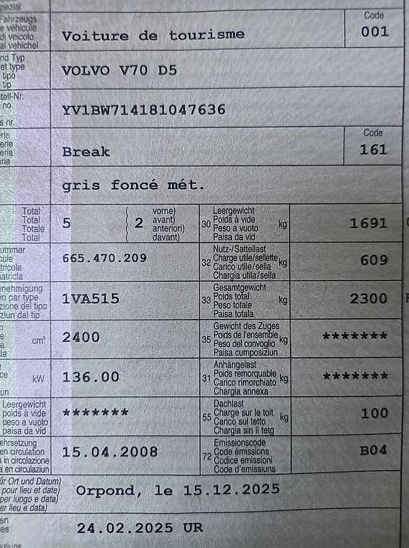 Volvo Autos: Volvo V70 III D5 – Gebraucht aus Biel/Bienne von Deutz6206A 4